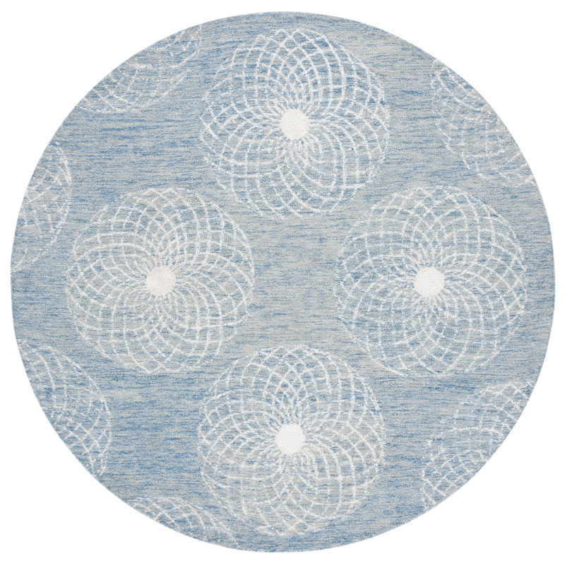 Ebony Hand Tufted Performance Geometric Rug, Round 6'