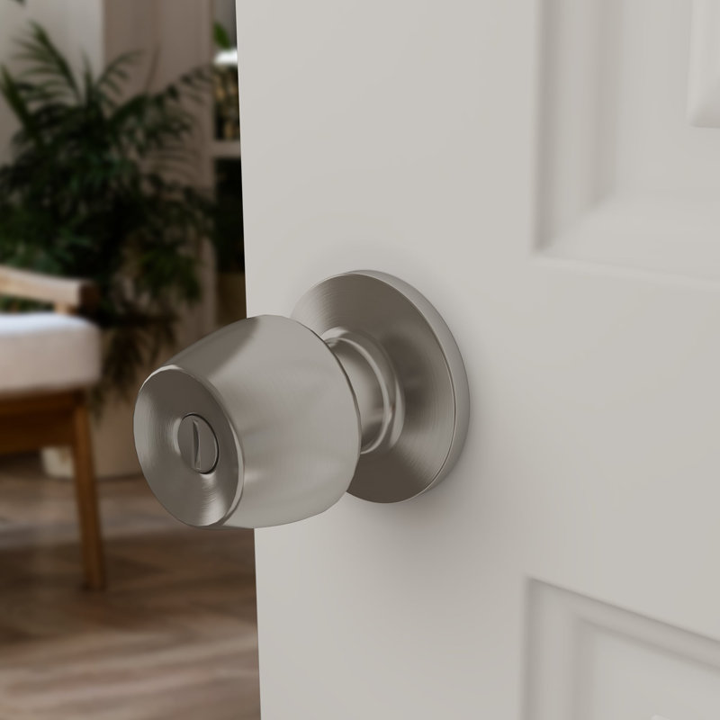 Privacy (Bed & Bath) Round Knob, Satin Nickel