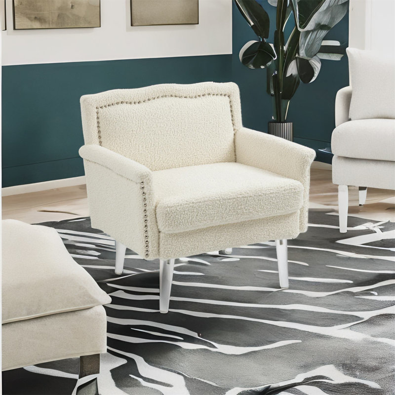 Fauteuil Jeske, Mélange de polyester blanc