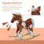 Cheval à bascule en bois pour tout-petits, chaise berçante en peluche pour enfants avec comptine, brun