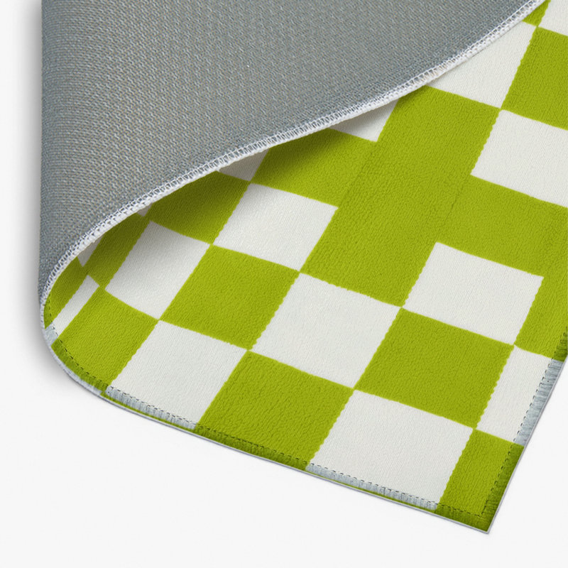 Tapis intérieur / extérieur blanc à carreaux, Rectangulaire 2 pi x 3 pi