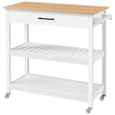 36″ H Rolling Kitchen Island Cart on Wheels