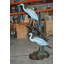 Deux grandes grues, statue en bronze, élégante sculpture de jardin parfaite pour l'extérieur L 36 po x l 21 po x H 64 po