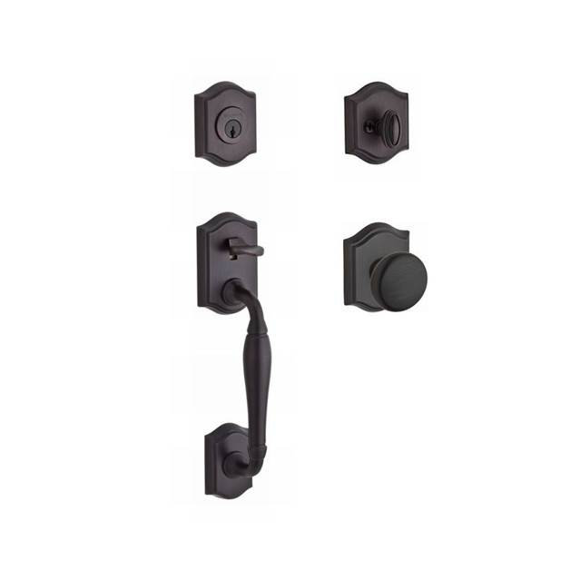 Westcliff Handleset with Single Cylinder Deadbolt and Door Knob and Rosette, Yes, Venetian Bronze, Keyed Alike