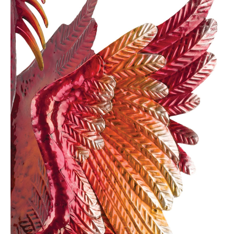 36 Inch Phoenix Decor Metal  Garden Statues Standard - Up