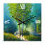 Horloge murale «Three Vibrant Trees by the River»-339597449