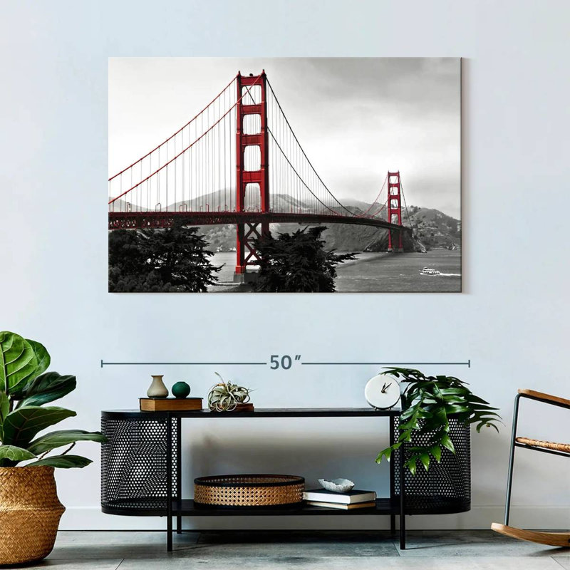 Pont du Golden Gate rouge vif, 32" H x 48" W