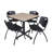 Kobe Square X-Base Breakroom Table, 4 M Stack Chairs-32668304-32668299-40142455