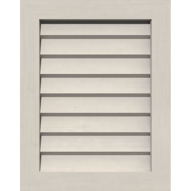 Vertical Non-Functional Wood Gable Vent w/ Decorative Face Frame