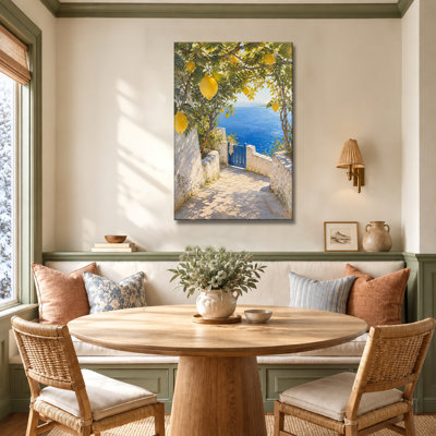 Coastal Amalfi Coast Lemon Path Canvas Art