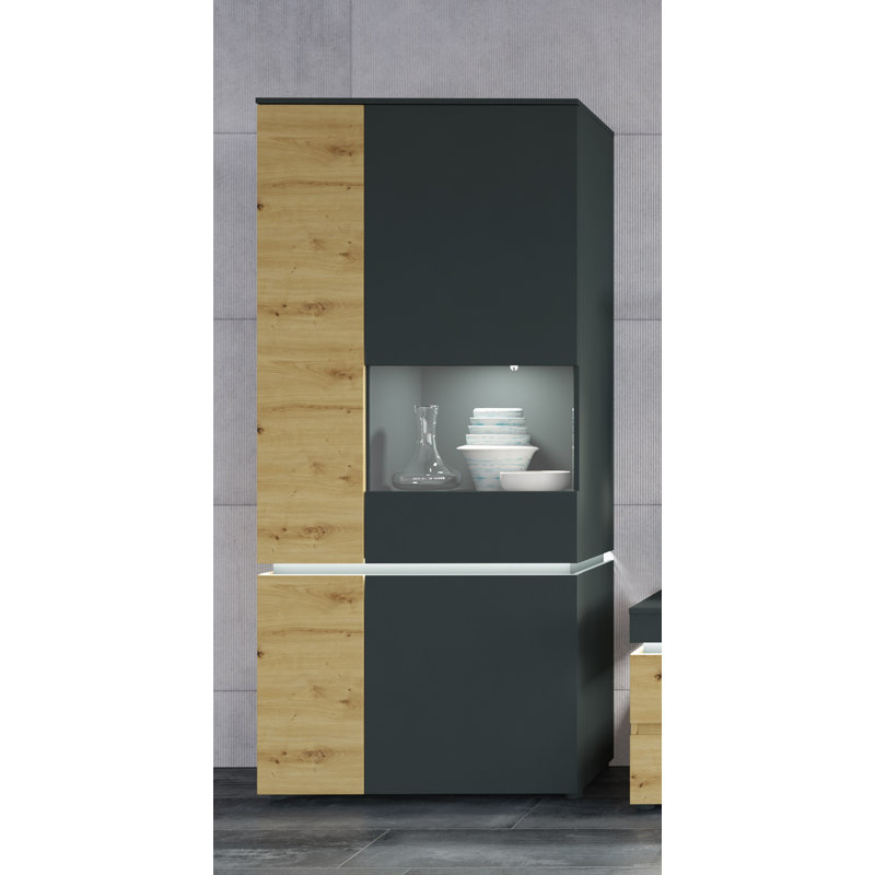 Bobbye Display Cabinet, Right, Oak/Grey