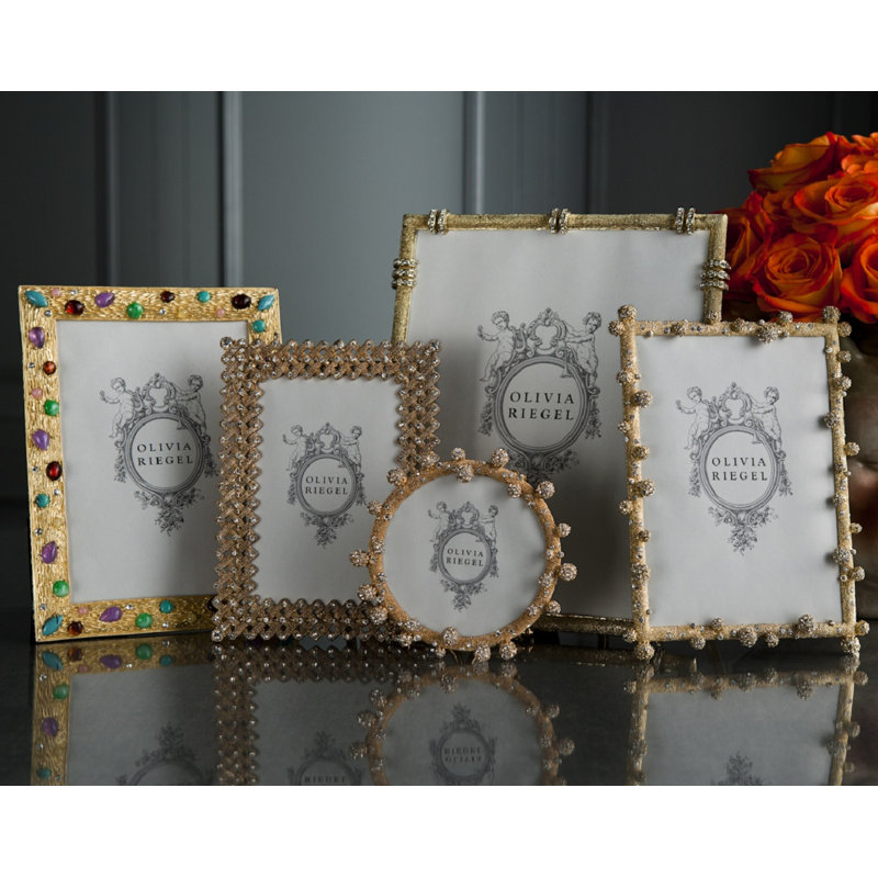 Pavé Odyssey Metal Picture Frame, 5" x 7", Gold