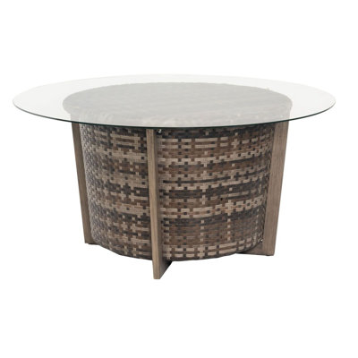 Table basse à hauteur de conversation avec plateau rond en verre de 48 po