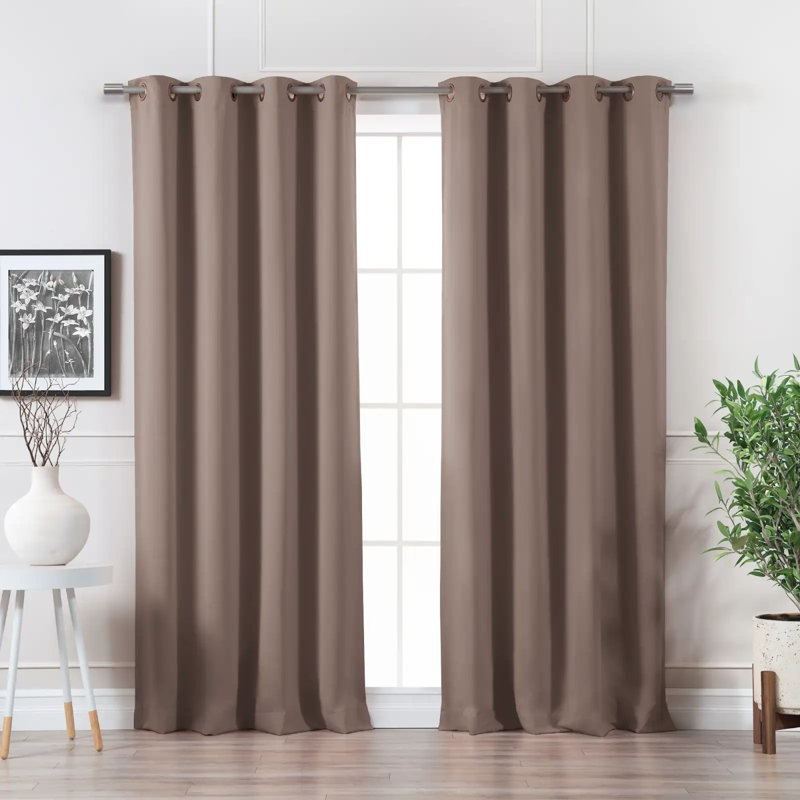 Paire de rideaux isolants avec œillets Adina Sevan, Taupe, L 52 po x L 96 po