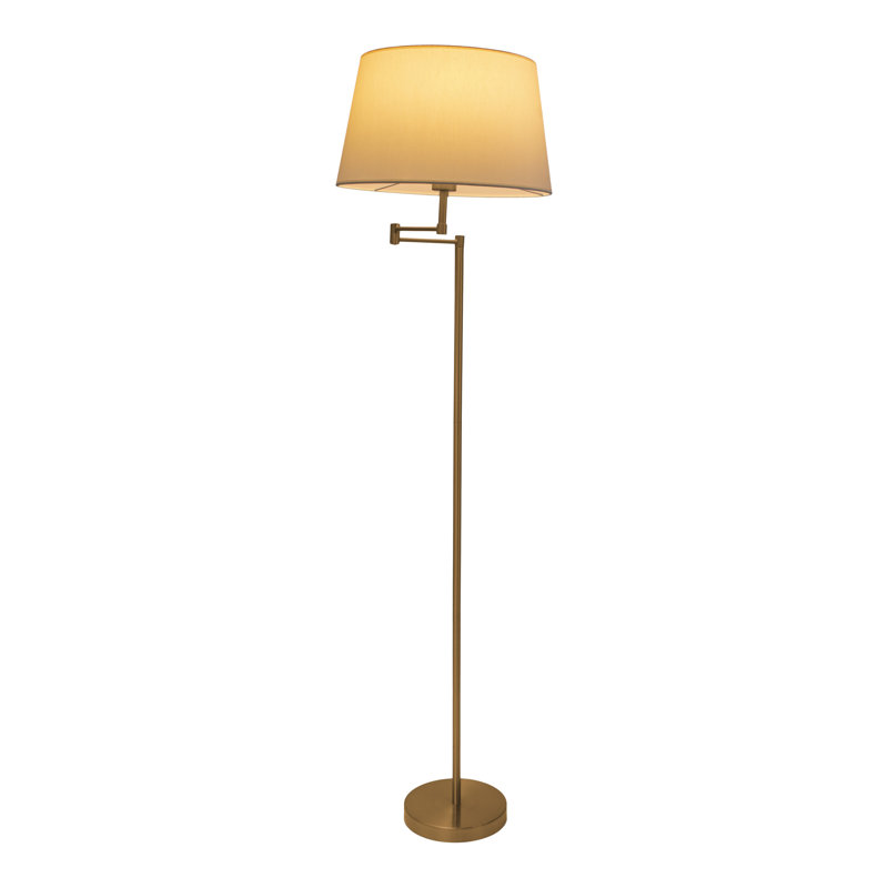 158cm Swing Arm Floor Lamp, Brass
