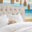 Tête de lit capitonnée et capitonnée, tête de lit en bois massif avec pieds en bois, tête de lit à hauteur réglable de 34 po à 43 po, tête de lit en tissu au design moderne-579008696-579008701