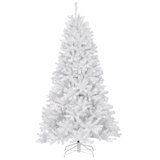 North Valley White 9' White Spruce Artificial Christmas Tree with 750 Clear/White Lights with Stand