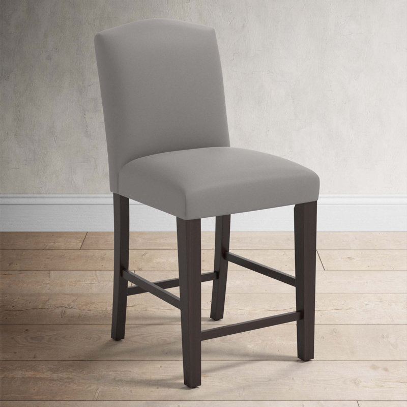 April Counter and Bar Stool, Espresso, Counter Stool (24" Seat Height), Classic Ink Performance Velvet