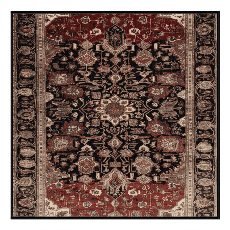 Tapis brun lavable à la machine, Carré 6 pi