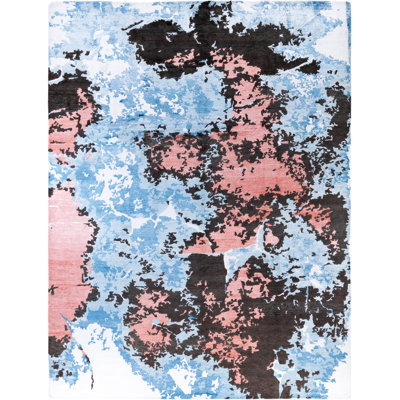 One-of-a-Kind Rectangle 9'3" X 12'1" Area Rug Blue/Brown/Pink