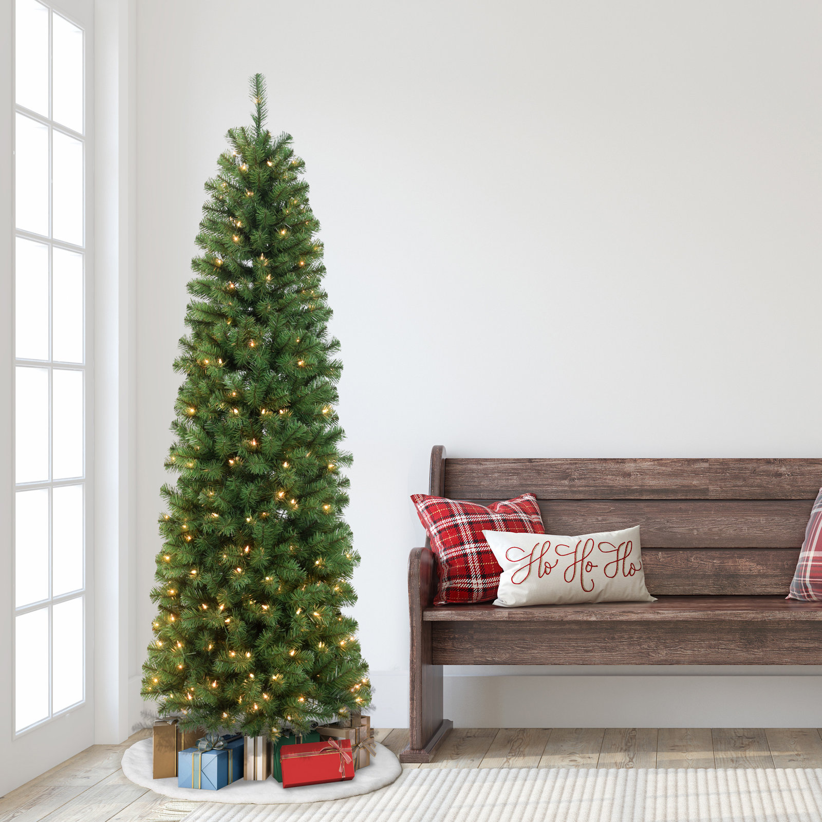 90' Lighted Artificial Fir Christmas Tree