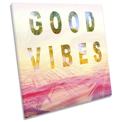 Z0412 Good Vibes Palm Tree - Wrapped Canvas Print