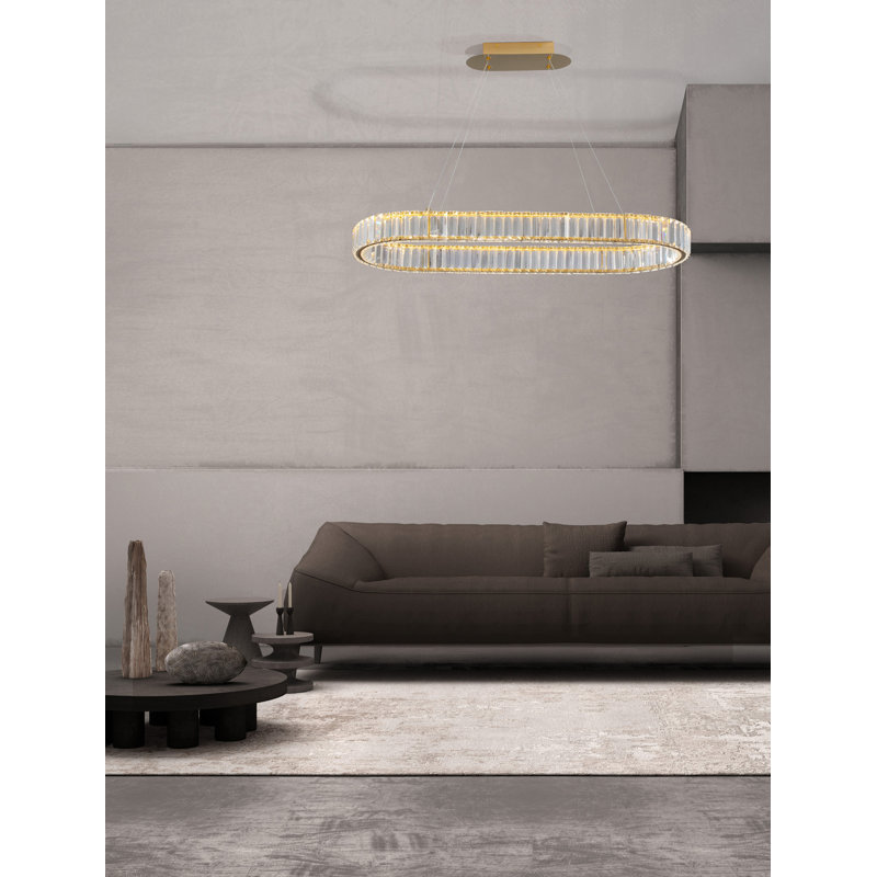 1 - Light Gold LED Crystal Pendant