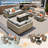 Daltry 11 Piece Outdoor Wicker Conversation Sets With Fire Pit Table and Coffee Table With built-in lights-71144903