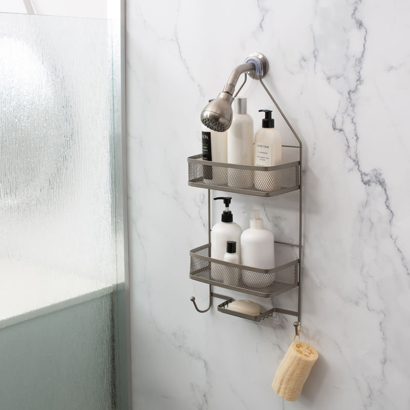 ARISE DOUCHE CADDY AVEC TABLETTES EN MAILLE SATINÉ, Satin