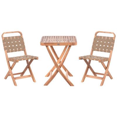 CALCIANO 2 - Person Acacia Wood Patio Dining Set with Square Table