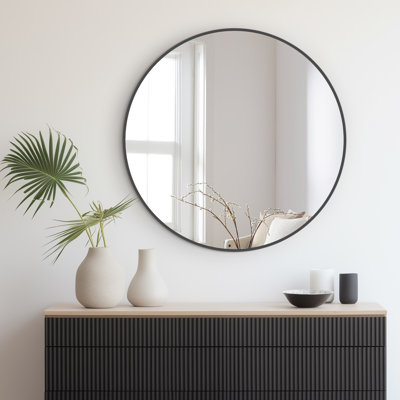 Kristene Round Metal Wall Mirror for Bathroom Bedroom Vanity Home Decoration