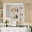 Armoire de salle de bain 3 en 1 avec tablette réglable, barre à serviettes et miroir haute définition pour un rangement intelligent et un confort quotidien.-87938897