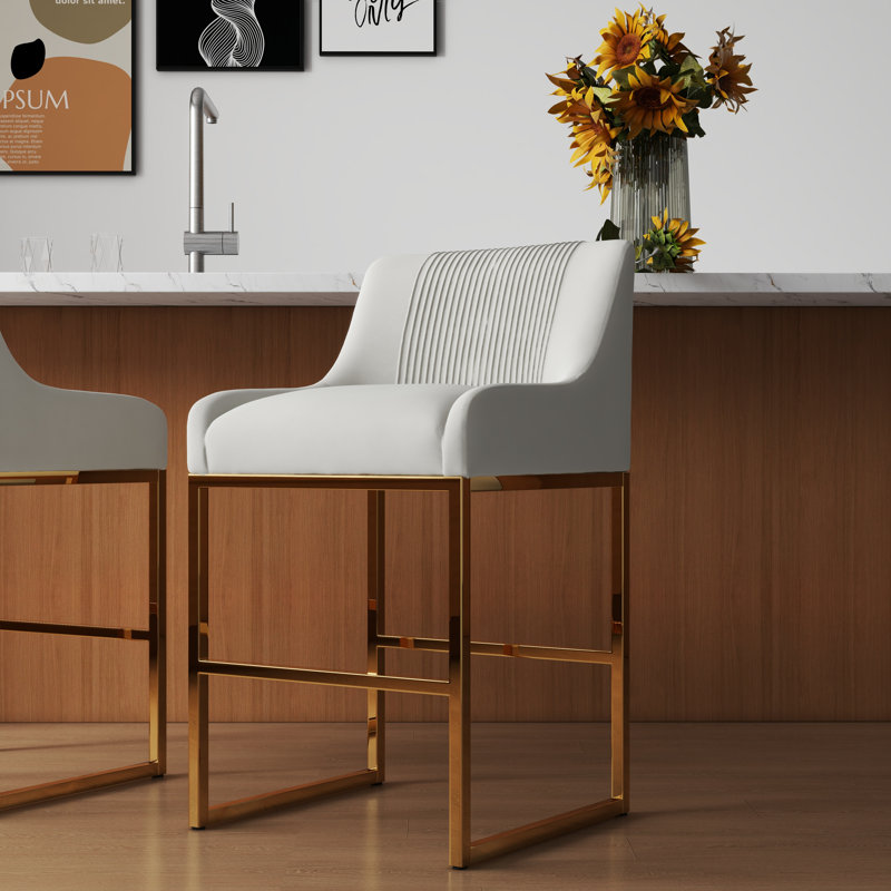 Tabouret de comptoir 26 po Zanthia, Beige, 2