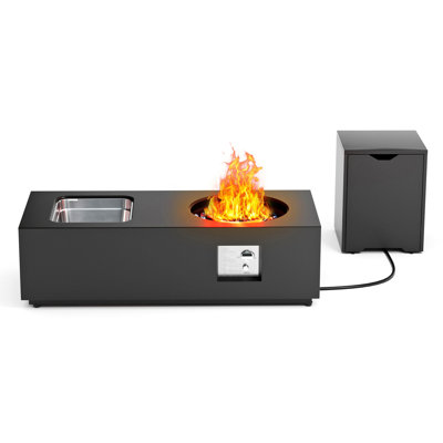 48" Propane Gas Fire Pit Table 50,000 Btu Upgrade With Ice Bucket