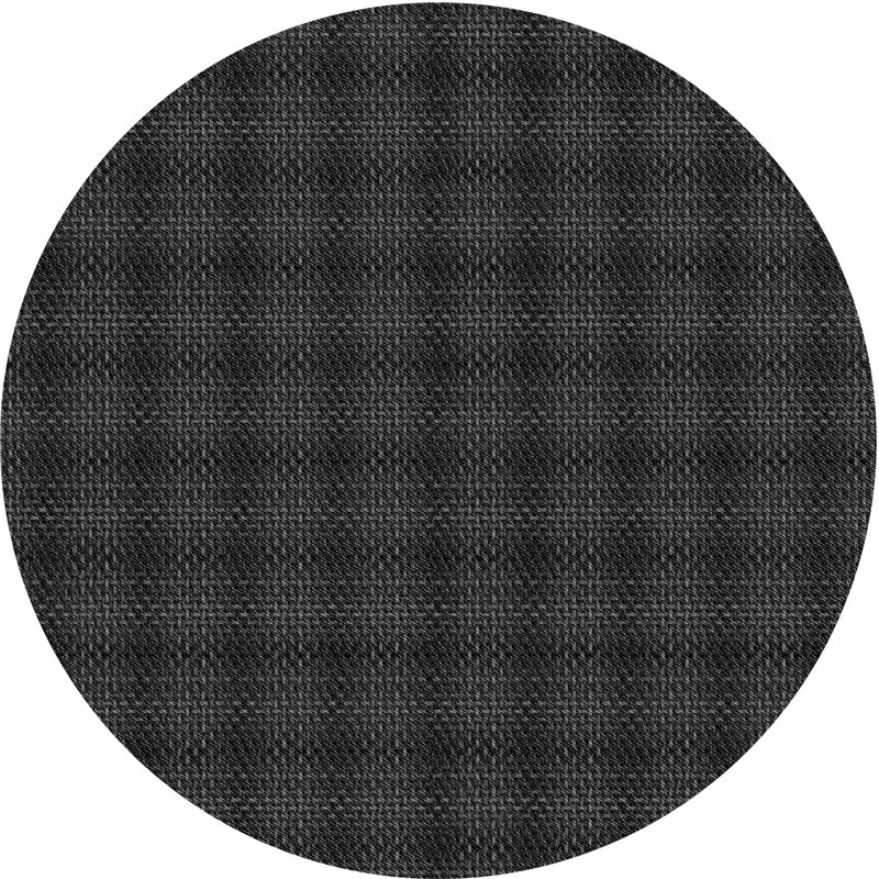 Tapis noir en laine à carreaux Plaid, Rond 7 pi