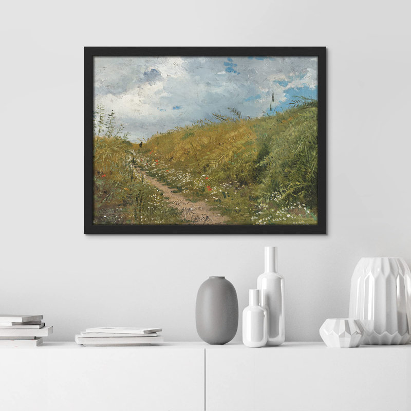 «Green Flower Countryside Cloud Sky» sur, H 12 po x l 16 po, Noir