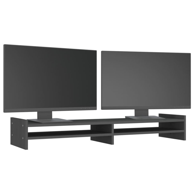 Lakeesha Wood Monitor Stand, Grey