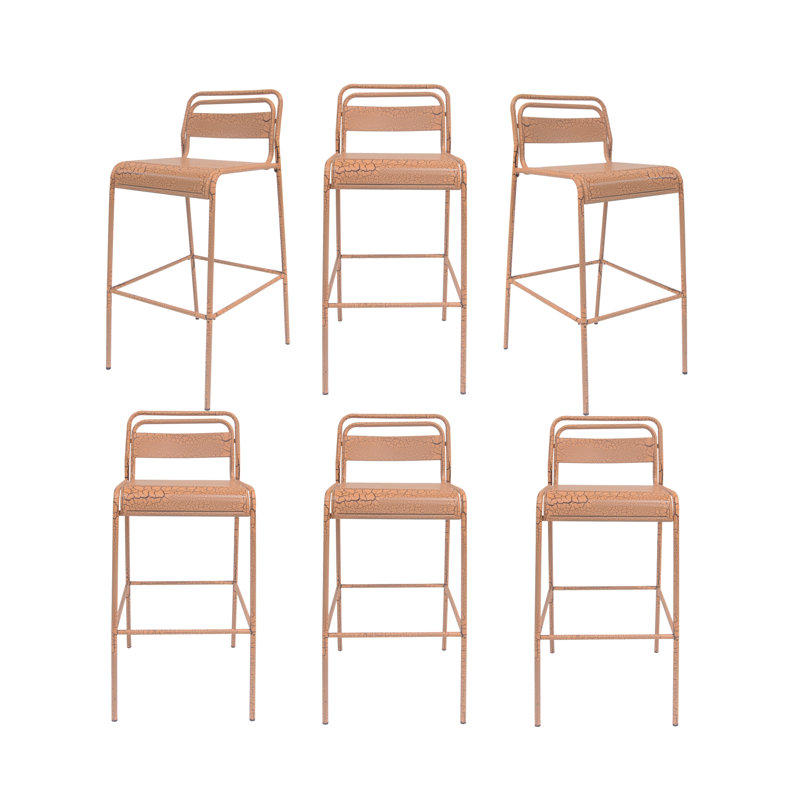 6 extérieurs en orange, en fer, craquelé mat, résistant aux intempéries - pour le patio et la zone barbecue, orange à lattes, fabrication, revêtement craquelé et espace