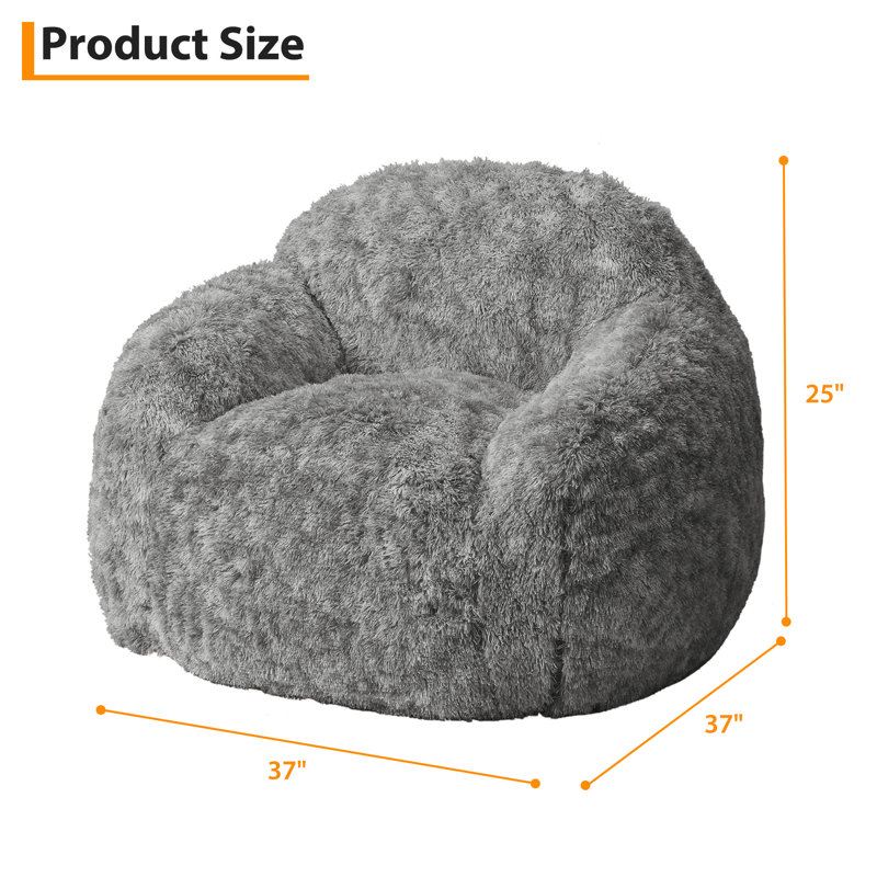 Fauteuil à billes Soft Fluffy, Polyester noir