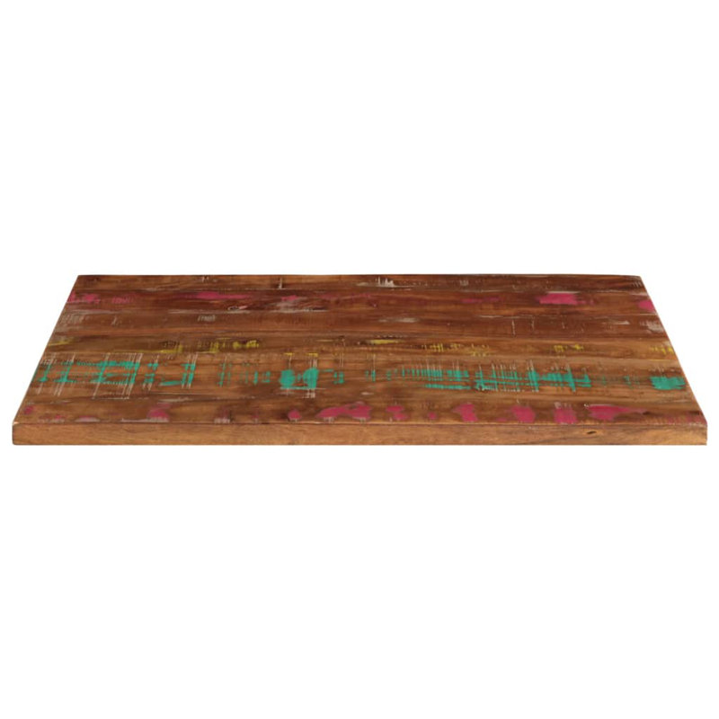 Rechteckig Altholz Massiv Solid Wood Table Top, Walnut, 2.5cm H x 80cm W x 50cm D