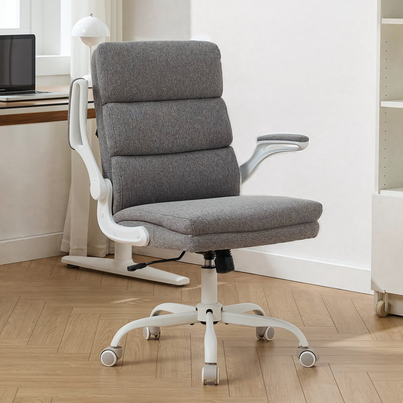 Mid Back Computer Task Desk Chair, Light Gray