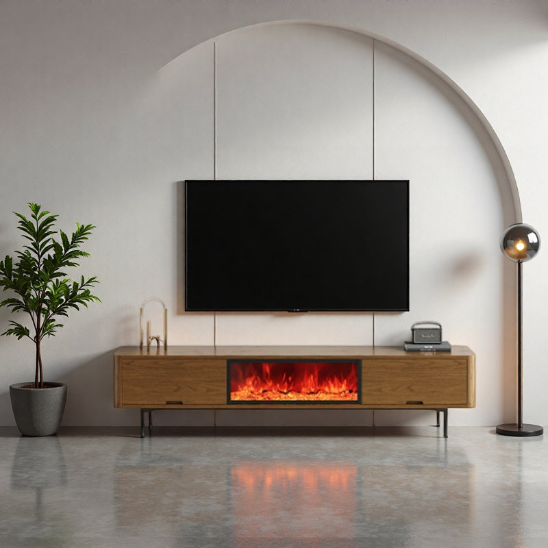 Console télé décorative pour foyer - style minimaliste