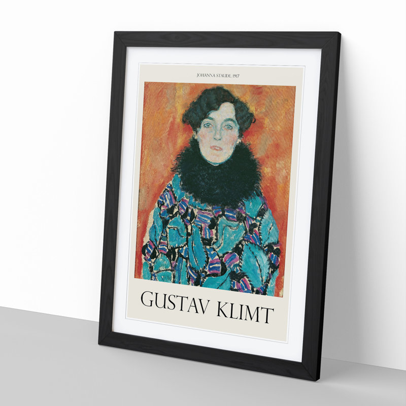Johanna Staude by Gustav Klimt - Picture Frame Art Prints, 48cm H x 36cm W x 2cm D, Black Framed