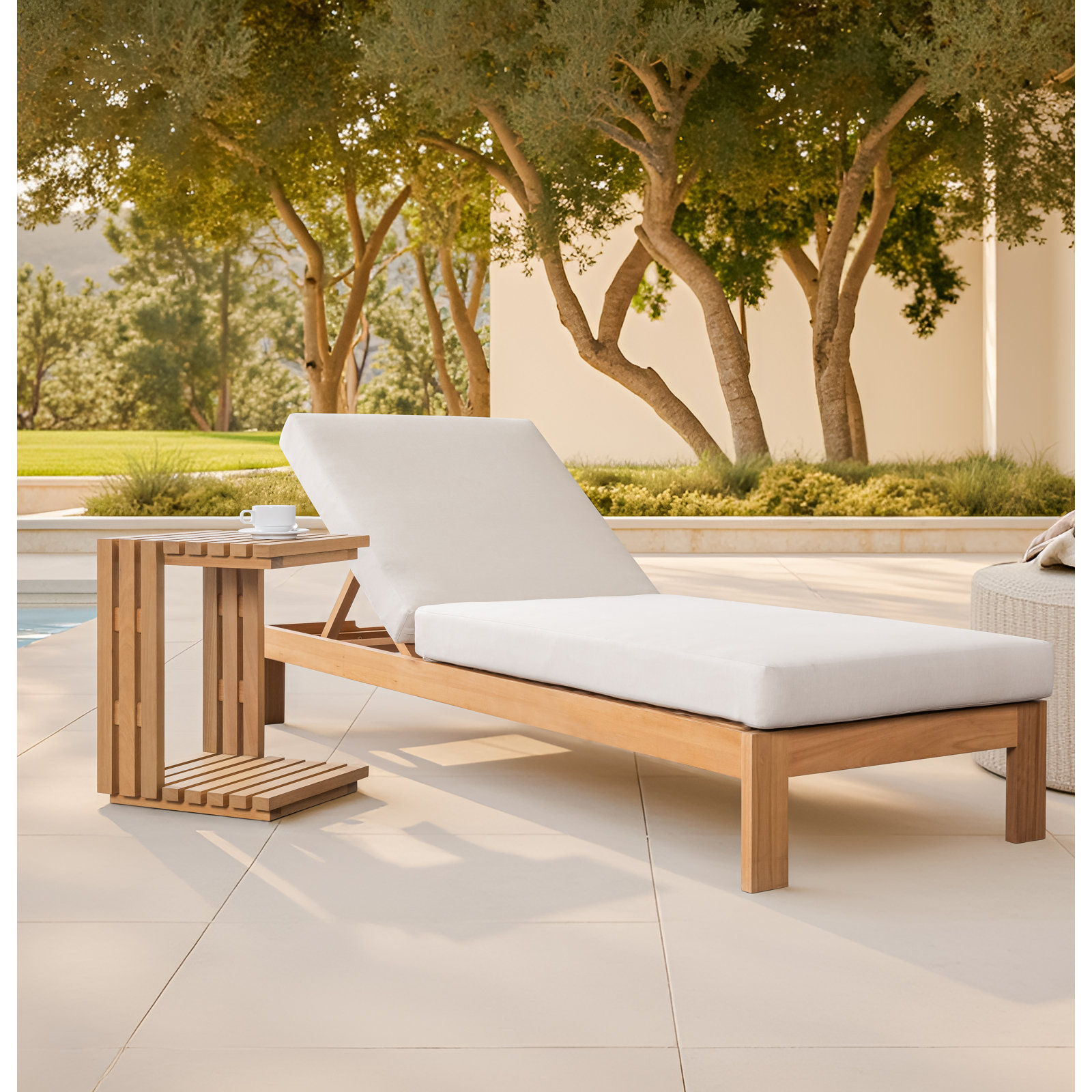 Rylie 28" Eucalyptus Patio Chaise Lounge