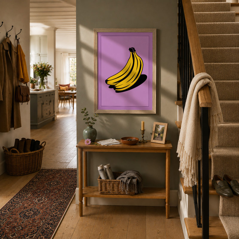 Graphic Bananas Modern - Framed Print, Oak, A3 - 42.0 x 29.7 cm
