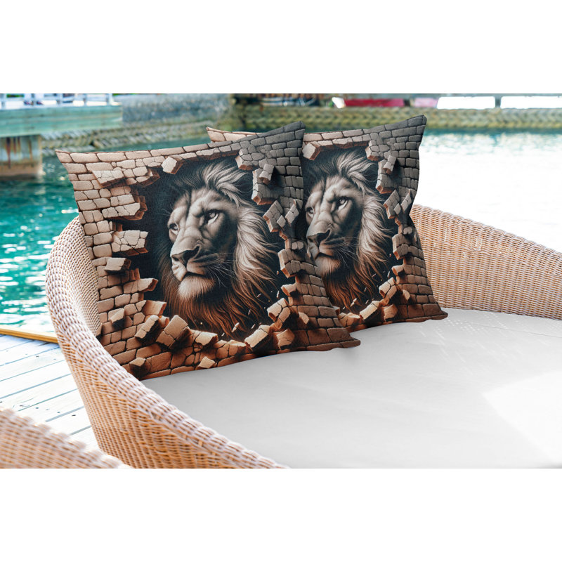 Coussin réversible en tissu, H 20 po x l 20 po, Carré
