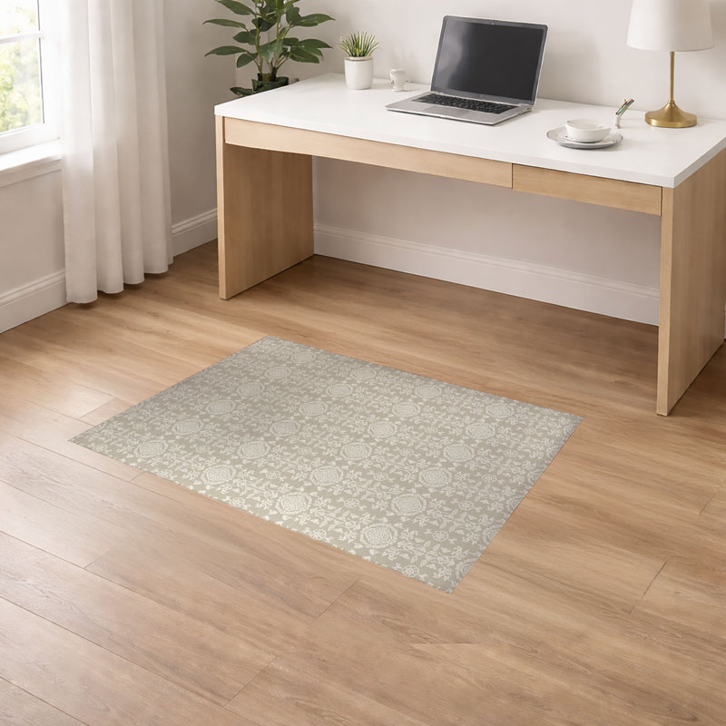 Tapis de bureau léger Aubry, H 0,1 po x l 84 po x P 60 po, Ivoire ivoire