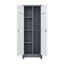 Armoire de rangement à balai avec portes et tablettes verrouillables, armoire de rangement en métal de 65 po de hauteur avec tringle et crochets en S, armoire de rangement pour outils de nettoyage-135210767