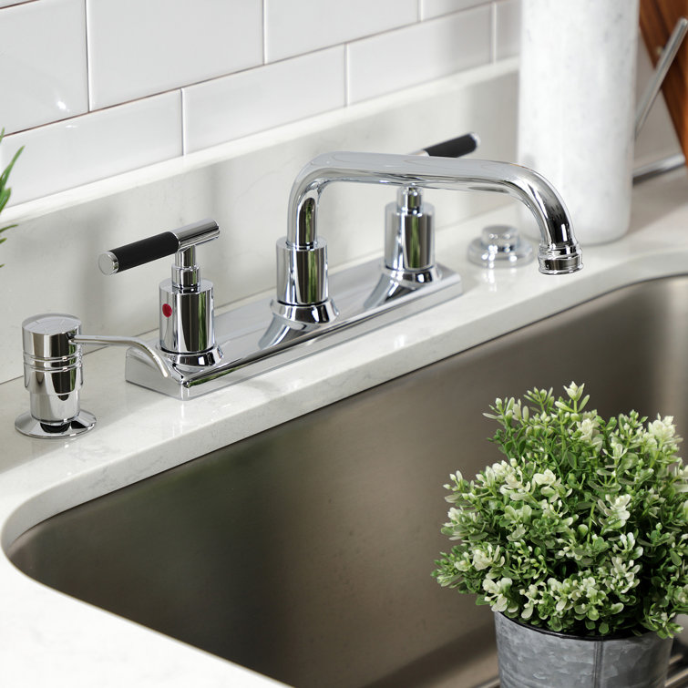 Kaiser Double Handle Kitchen Faucet with Side Spray