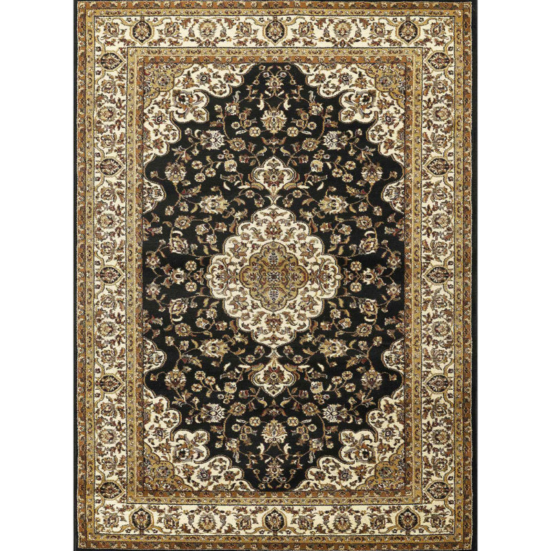Classic Area Rug, Rectangle 7'10" x 10'3", Black